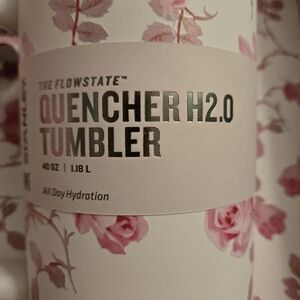 40 Oz Tumbler with Pink Floral Design, Blue , Purple And Bow Designs